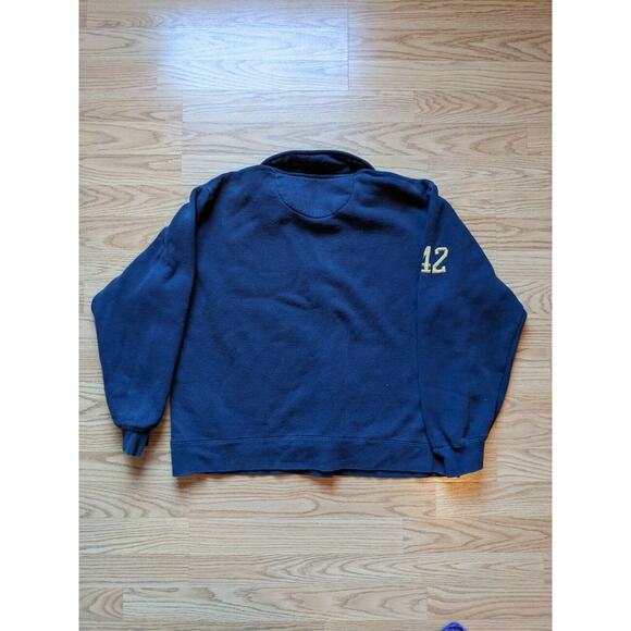 Mens UNIVERSITY OF NOTRE DAME Quarter Zip Blue Sweatshirt Size M FIGHTING IRISH - Picture 2 of 7